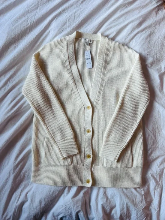 J.Crew V-neck Cotton-blend Cardigan Sweater - Picture 7 of 8